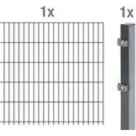 GAH Alberts Doppelstabmattenzaun Set 1 Matte 1 x 2 m grün 644024
