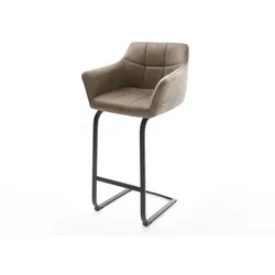 DELIFE Chaise-de-bar Yulo-Flex vintage taupe cantilever plat métal, Chaises de bar