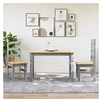 VidaXL 3-tlg. Essgruppe Panama Grau Massivholz Kiefer