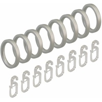 Ring Stilring Gardinenring Flachring für Stilgarnitur Stange 16 mm Silber-Matt