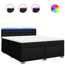 vidaXL Boxspringbett mit Matratze Schwarz 180x200 cm Stoff