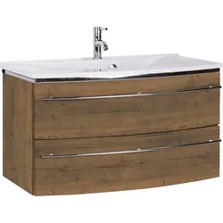Waschtisch MARLIN "3040", braun (eiche struktur braun, eiche struktur braun), B:92,4cm H:90cm T:48cm, Waschtische, Breite 92,4 cm
