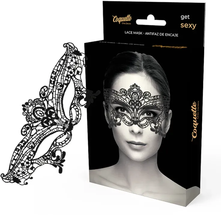 COQUETTE CHIC DESIRE  Breite schwarze Spitzenmaske