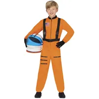 FIESTAS GUIRCA Orangefarbenes Astronaut Kostüm Kinder für Jungen & Mädchen – Kinder Kostüm Astronaut für Karneval o. Fasching 5-6 Jahre