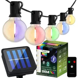 Lumiled Solar Lichterkette Außen 20x LED RGB 10,5 M Solarlichterkette für Garten Solarkette Solarleuchte Außenleuchte Gartenlicht KUGEL IP44 Gl...