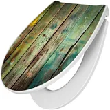 Banjado Premium Toilettendeckel Mit Absenkautomatik WC-Sitz Soft Close Hygienischer Klodeckel Duroplast Mit Motiv Grünes Holz