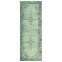 tesso living Designteppich MARYLOU, Teppich im Vintage Look, orientalisches Muster, BOHO, rechteckig, Wohnzimmerteppich mehrfarbig, Print, waschbar & rutschfest grün 80 cm x 195 cm