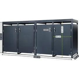 Zelsius Mülltonnenbox mit Pflanzdach 120-240 L grau