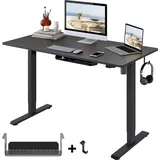 FLEXISPOT Elektrischer Schreibtisch höhenverstellbar mit Platte Sitz- und Stehschreibtisch 2 Höhen mit Monomotor, Home Office 120 x 60 cm (Schwarze) - Schwarz