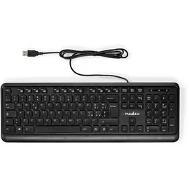 Nedis Kabelgebundenes Keyboard US-Layout (US-English) - USB-A | QWERTY |Numerische Tastatur
