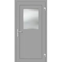 Aluminium Nebeneingangstür "HEDWIG" 69 mm Weißaluminium RAL 9006 außen öffnend DIN rechts