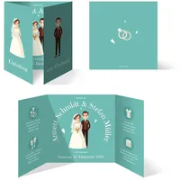 30 x Hochzeitseinladungen Hochzeit Einladungskarten individuell Klappkarten - Altar Brautpaar