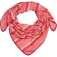 Stylebreaker Dreieckstuch Zick-Zack Webmuster", in Rot-Orange-Rose | Einheitsgröße