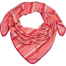 Stylebreaker Dreieckstuch Zick-Zack Webmuster, in Rot-Orange-Rose | Gr.: onesize