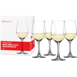 Spiegelau 4-teiliges Weißweinglas-Set, Weißweingläser, Kristallglas, 380 ml, Winelovers, 4090182