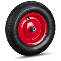 Relaxdays 2 x Schubkarrenrad 4.80 4.00-8 + Adapter Rot,Schwarz