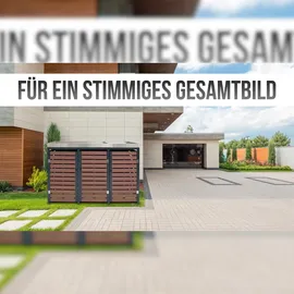 Mendler Mülltonnenverkleidung HWC-K14 124 x 265 x 84 cm teak-optik