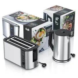 Arendo Edelstahl Wasserkocher 1,5 l Silber