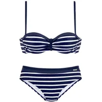 LASCANA Bügel-Bandeau-Bikini Damen marine-weiß Gr.34 Cup A