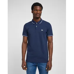 Poloshirt LEE, Herren, Gr. XL, blau (navy), Piquu00e9, Obermaterial: 100% Baumwolle, casual, normal normal, ohne Ausschnitt, Kurzarm Rippbündchen, Shirts, Piqué- Qualität