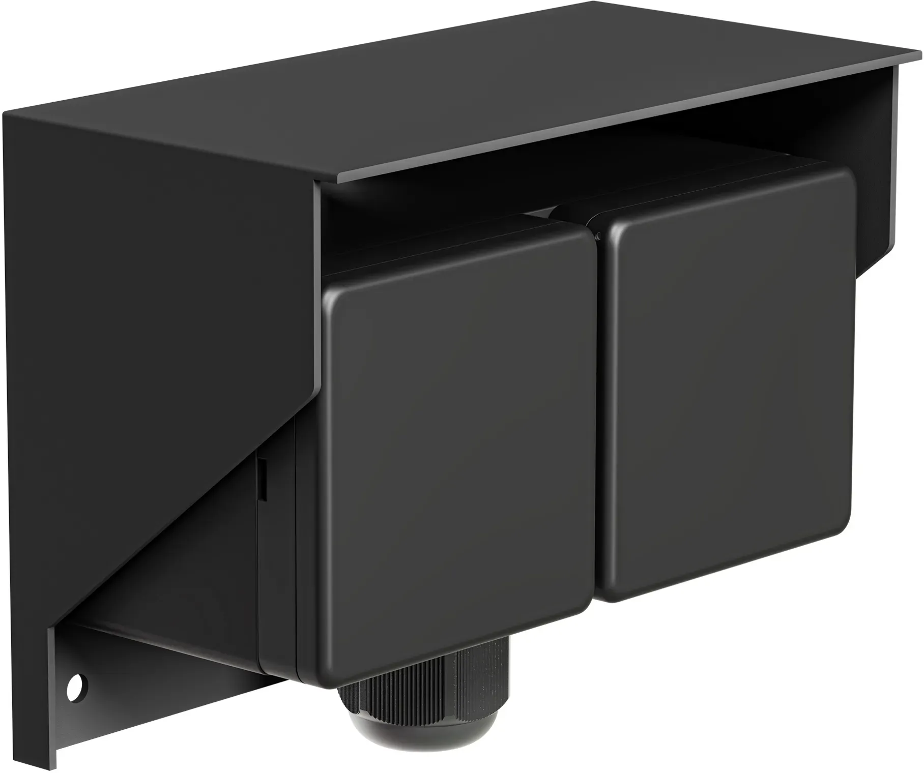 ledscom.de Aufputz Steckdose {system} für außen, {schutzart}, 2-fach, {farbe}, waagerecht