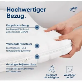 AM Qualitätsmatratzen Topper für Boxspringbett Druckentlastend 180 x 200 cm weiß