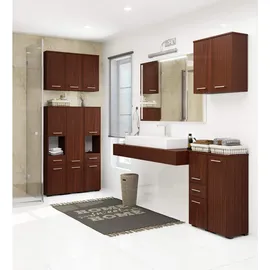 Akord Hängeschrank, Wenge, Holzwerkstoff, Holz Optik, 2 Fächer, Rechteckig, 30x60x22.5 cm, Badezimmer, Badezimmerschränke, Hängeschränke
