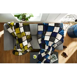 Gözze Cashmere-Feeling Antigua 150 x 200 cm grün/anthrazit/weiß