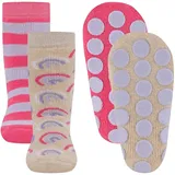 Ewers Stoppersocken 2er-Pack Regenbogen/Ringel beige/pink, 19-22