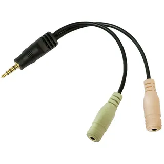 Logilink CA0021 Klinke Audio Adapter [1x Klinkenstecker 3.5 mm - 2x Klinkenbuchse 3.5 mm] Schwarz