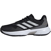 adidas Damen Courtjam Control 3 Tennisschuhe Sneaker, Core Black/Silver Metallic/Grey Four, 36 2/3 EU