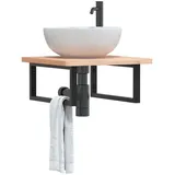 vidaXL Waschtisch-Halterungen 2 Stk. Schwarz Rechteckig Stahl