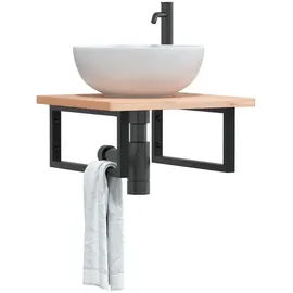 vidaXL Waschtisch-Halterungen 2 Stk. Schwarz Rechteckig Stahl