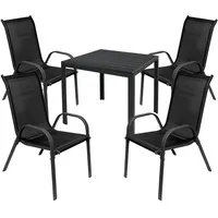 Mojawo Gartengarnitur 5-tlg. Anthrazit/Schwarz