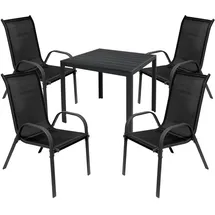 Mojawo Gartengarnitur 5-tlg. Anthrazit/Schwarz