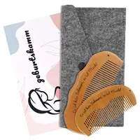 2 Stück Geburtskamm Wehenkamm, Kamm Frauen, Holzkamm, Geschenk Schwangerschaft, Geschenke für Schwangere für Pregnancy Mutter, Postpartum Essentials