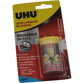 UHU Sekundenkleber Minis Gel 3x 1 g