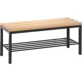 C+P Garderobenbank Basic 100 x 0 x 0 cm mit Schuhrost buche
