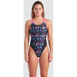 Badeanzug Damen arena Contour - Black Multi-black-shocking Pink - 42