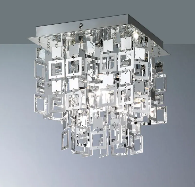 Reality Leuchten Reality|Trio Deckenleuchte RL149, Deckenlampe, chrom 24x24cm