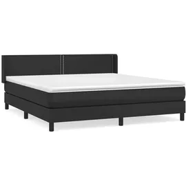 vidaXL Boxspringbett mit Matratze Schwarz 180x200 cm Kunstleder