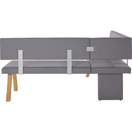 Home Affaire "Rio", grau, B:210cm H:89cm T:140cm, Sitzbänke, Massivholz in Eiche geölt, Esszimmerbank bequem gepolstert