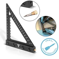 STAHLWERK Winkeldreieck mit Anschlag und Markiernadel Aluminium