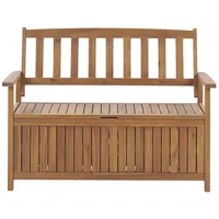 Beliani Gartenbank Heller Holzfarbton 60x120x91