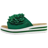Rieker Pantolette, Sommerschuh, Poolslide, Strandschuh, Keilabsatz, mit Klettverschluss, Gr. 40, smaragd, , 95141623-40