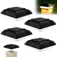 Solar Pfostenkappe, 4 Stück Pfostenleuchte Solar, Pfostenkappe Solars Pfostenkappen Licht, Wasserfest Pfostenlichter für Außen Garten Terrasse Zaun 3.5x3.5, 4x4 Zoll Hölzerne Pfäle, 3000kWarmweiß