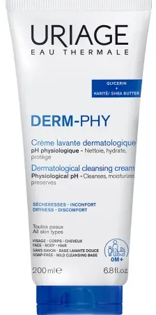 Uriage Derm-Phy Dermatologische Waschcreme Alle Hauttypen Gesicht/ Körper/ Haar Tube 200ml