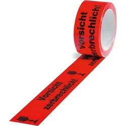 Warnklebeband "Vorsicht zerbrechlich" rot