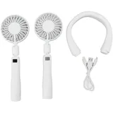 3-stufiger, Neigbarer Nackenventilator Mit Lcd-bildschirm, Usb-aufladbar, Tragbarer Miniatur-handventilator