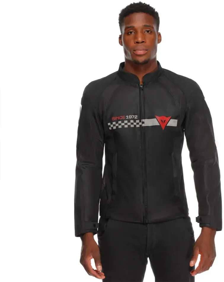 Dainese Herosphere Air Jacke - Black / White Stripes / Red - 50